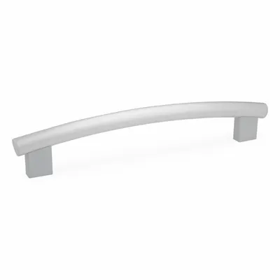 JW WINCO Pull Handle: Threaded Holes, Aluminum, Silver - Load-Rated Arched Tubular Pull Handles