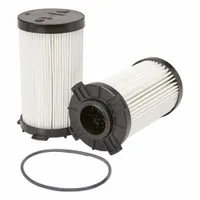 Cartridge fuel filter with cellulose media. Overall length 6 in, outside diameter 3 3/4 in, inside diameter 1 5/8 in. Designed for use in DAF vehicles to remove contaminants from diesel fuel