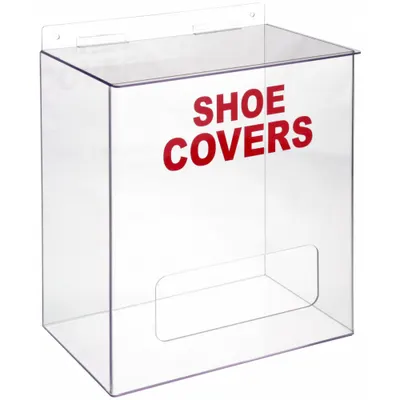 CONDOR Hinged Top Dispenser for Bulk Shoe Covers - Hinged Top Dispensers with Text for Bulk Protective Clothing