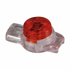 This 3-port pigtail butt splice wire connector is rated for 48 V DC and accepts 26 AWG to 19 AWG solid or stranded wires. The red connector uses insulation displacement termination, eliminating the need for wire stripping. Suitable for low-voltage applications such as telecom, security, and data cabling.