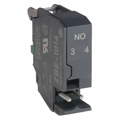 SCHNEIDER Contact Block: 22 mm Panel Mounting Size, 1NO, Momentary - Contact Blocks