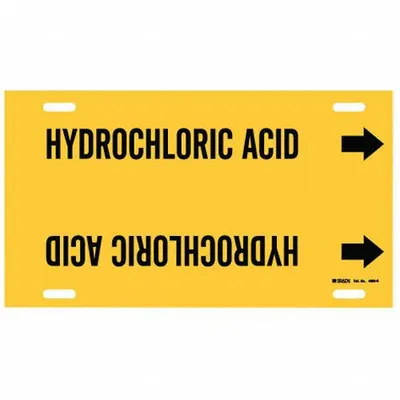 BRADY Hydrochloric Acid Strap-On Pipe Marker - Hydrochloric Acid Strap-On Pipe Markers