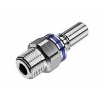 Quick Connection Coupling: Straight, 3/8 in Pipe Size, Cool Blue, Quick Disconnect/Threaded, Brass (MPN LQ4D24006BLU)