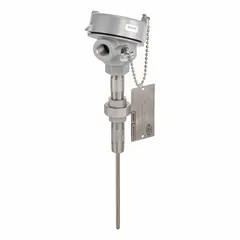 Type T thermocouple with pipe connection for temperature measurement in piping systems. Accuracy ±1°C. Probe length 22.72 inches. Suitable for industrial process monitoring.