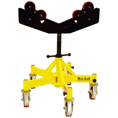 SUMNER Invertible Pipe Stand: Roller V Head, 4,500 lb Max Load Capacity, Rigid Leg - Roller V-Head Pipe Stands