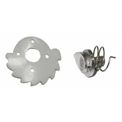 Stainless steel latch pawl assembly designed for use with RWA Series reel systems. Provides secure engagement and release of the reel mechanism. Suitable for industrial applications requiring reliable hose reel operation.