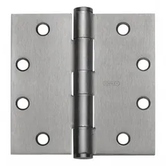 This full mortise-mount butt hinge features a 2 1/4 in leaf width and is constructed from stainless steel for corrosion resistance. It incorporates concealed bearings for smooth operation and has a non-removable pin for permanent installation. Suitable for heavy-duty door applications in commercial and industrial settings.