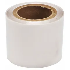 Solid, clear polyester overlaminate tape, 4 in x 100 ft, 3 mil thick. Applied over existing floor markings to protect against abrasion, traffic, and chemical exposure in industrial environments.