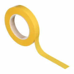 This polyolefin film tape with acrylic adhesive is designed for high-temperature masking applications in industrial finishing processes. It provides clean paint lines and protects surfaces during powder coating or baking cycles. The yellow tape is 5.2 mil thick, 3/4 inch wide, and 54 5/8 yards long.