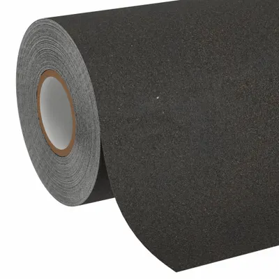 3M Anti-Slip Tape: Non-Abrasive, Solid, Black, 12 in x 60 ft, 45 mil Tape Thick - Wet & Barefoot Traffic Antislip Tape