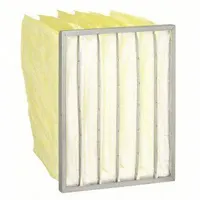 Pocket Air Filter: 24 in x 20 in x 15 in, MERV 15, Yellow, Synthetic, 6 Pockets