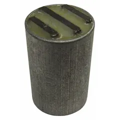 This cylindrical ceramic magnet is encased and features a 3-pole design. With a thickness of 1 inch and an outside diameter of 5/8 inch, it provides a maximum pull force of 9.6 lbf. Typical applications include holding, positioning, or retrieving ferrous parts in industrial settings such as fixturing, magnetic separation, or part handling.