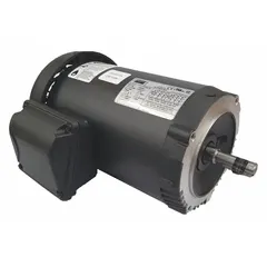 This Dayton C-face 3-phase AC motor is totally enclosed fan cooled (TEFC) for protection against dust and moisture. Rated 1/3 hp at 230/460V AC, it delivers 1,140 RPM at 60 Hz with full load current of 1.45/0.723 A. Suitable for pumps, fans, conveyors, and compressors.