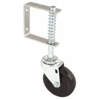APPROVED VENDOR Side Mount Caster: Swivel, Rubber, 4 in Wheel Dia., 1 in Wheel Wd, Steel, Black
