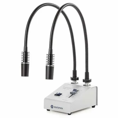 GLOBE SCIENTIFIC Dual LED Illuminator with Mounting Ring - Microscope Auxiliary Lighting