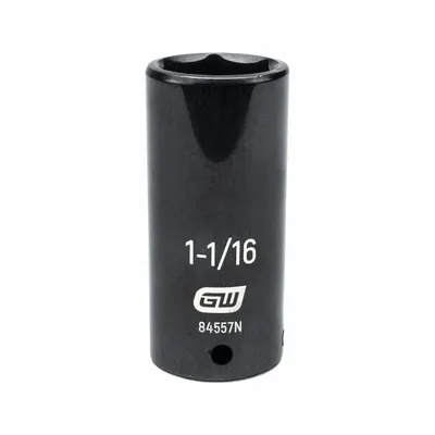 GEARWRENCH General Purpose Impact Sockets: 1/2 in Drive Size, SAE, 1 1/16 in Socket Size - 1/2" Drive Impact Sockets