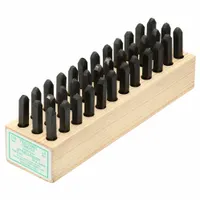 YOUNG BROS. STAMP WORKS Hand Stamp Kit: 0 thru 9 (6 doubles as 9)/Ampersand (&)/A thru Z, Steel (MPN 02362)