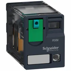 Plug-in relay with square base and flat pins, featuring 4PDT contact configuration, 6 A current rating, and 48V DC coil voltage. Includes 14 quick-connect terminals and a G socket. Suitable for general-purpose switching and control in industrial automation and panel building applications.