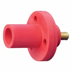 Male single pole receptacle with straight taper nose mating configuration and threaded stud termination. Rated for 600V AC and 600V DC. Suitable for use in industrial power distribution systems, switchgear, and panelboards where a secure high-voltage connection is required.