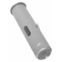 VELVAC anti-siphon tube designed for vehicles with a 1.87-inch filler neck. Constructed of aluminum with a silver finish, it provides a flow capacity of 20 gpm. Used to prevent unauthorized fuel siphoning from fuel tanks in fleet and commercial vehicle applications.