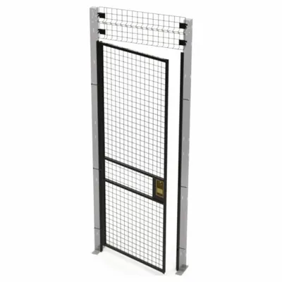 HUSKY RACK & WIRE Swing Door: 8 ft H x 3 ft W x 1 3/4 in D, Black, Powder-Coated - Husky Rack & Wire Quick-Assemble Woven-Wire Partition Components