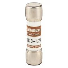 Midget fast-acting fuse rated 3.5 A, 600 V AC and 500 V DC. Measures 13/32 in x 1 1/2 in. Provides overcurrent protection in control panels, motor circuits, and power supplies.
