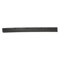 This left-hand rubber side skirt is a replacement accessory for floor cleaning machines. It helps contain debris during sweeping and scrubbing operations by sealing the left side of the machine