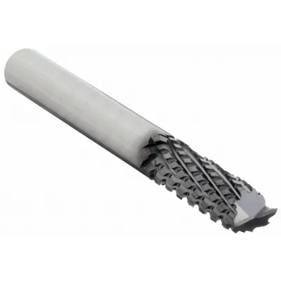 OSG Solid Router Bit: Nicked Spiral, Diamond Coated, 10 Flute, 1/4" Cut Dia - Nicked-Spiral-Flute Router Bits for Composites