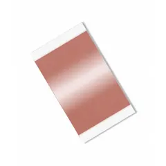 General-purpose conducting electrical tape shape made of copper foil. Measures 1/2 in x 2 in with a 3.5 mil thickness and 600 V voltage rating. Used for EMI shielding, grounding, and static discharge applications in electrical enclosures and cable assemblies.