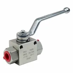 This CHIEF hydraulic ball valve is a two-way, manually operated valve with NPT connections. It features a 4.51-inch handle length and 2.08-inch overall height. The valve is not lockable, suitable for on/off flow control in hydraulic systems where handle locking is not required.