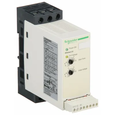 SCHNEIDER Soft Start: 110-480V AC, 9 A Output Current, With Bypass, IP20/NEMA 1 - Schneider Altistart ATS 01