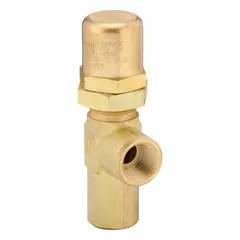 Hard-seat pressure control valve for hydraulic systems, regulating and limiting pressure to protect components. Brass body with 3/4 in NPT ports. Maximum flow 15 gpm, maximum pressure setting 1750 psi. Suitable for industrial machinery and mobile equipment fluid power circuits.