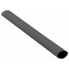 Standard heat shrink tubing for insulating and protecting electrical wires, cables, and connections. Black tubing with 0.38 in inner diameter before shrinking and 0.19 in after shrinking, 6 in length. Sold in packs of 10.