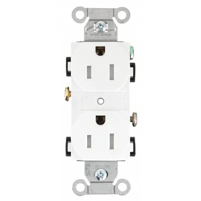 BRYANT Receptacle: Duplex, 5-15, White, 125V AC, 15 A, 2 Pole / 3 Wire (MPN CRS15WTR) - General Purpose Receptacles