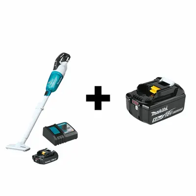MAKITA XLC03R1WX4/BL1850B Cordless Upright Vacuum - Cordless Upright Vacuums