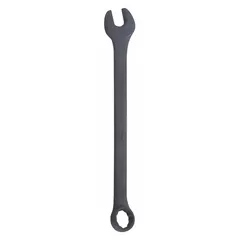 This SAE 12-point combination wrench is constructed from alloy steel with a black oxide finish. It features a 1-7/8 in head size and an overall length of 25-3/4 in. Suitable for tightening and loosening fasteners in industrial maintenance, automotive repair, and heavy equipment applications.