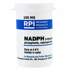 Lab-grade protease inhibitor supplied as a powder in a plastic container. This reduced form tetrasodium salt is BSE/TSE free. Used in biochemical research to maintain reducing conditions and protect proteins from oxidative damage, commonly applied in enzyme assays and molecular biology workflows.