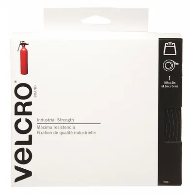 VELCRO BRAND Hook-and-Loop Fastener: Roll, Black, Hook-and-Loop, 2 in Overall Wd - Hook & Loop Rolls
