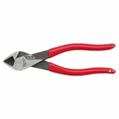 Straight, oval flush-cut pliers with 3/4 in jaw length and 1 1/4 in jaw width. Overall length 7 in. Dipped grip handle. Designed for manual cutting of UTP cable in network and telecom installations, providing clean, burr-free cuts.