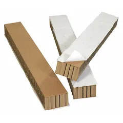 Corrugated pallet runner with 48 in inside length, 6 in inside width, and 4 in inside height. Sold in a 6-pack. Used in material handling to protect and stabilize loads during transport and storage.