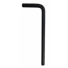 L-shaped hex key with ball ends for angled access. Made of alloy steel with black oxide finish. Tip size 9/64 in, SAE, short length. Includes 2 tips. Used for tightening or loosening hex socket screws and bolts.