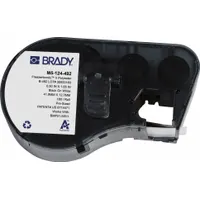 Thermal transfer precut label roll cartridge containing 180 rectangle labels, each 1 21/32 in x 1/2 in, made of cryogenic polyester. Compatible with BMP53 printer series. Designed for labeling 1.5 to 2.0 mL vials or tubes in laboratory and cold-chain environments