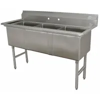 ADVANCE TABCO Scullery Sink: 3 Bowls, 43 in Overall Ht, 50 in Overall Lg, 20 1/2 in Overall Wd (MPN FC-3-1515)
