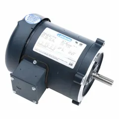 This LEESON C-face 3-phase AC motor is rated 1/3 hp at 1725 RPM with a totally enclosed air-over (TEAO) enclosure. It accepts 208-230/460V AC input and draws 1.5-1.6/0.80 A full load current. Suitable for industrial applications such as fans, blowers, pumps, and conveyors requiring a compact C-face mount.