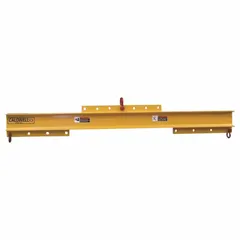Adjustable low-headroom lifting-spreader beam with a working load limit of 2,000 lb. Designed for rigging applications requiring load distribution and handling in confined spaces. Adjustable configuration accommodates various load sizes and shapes.