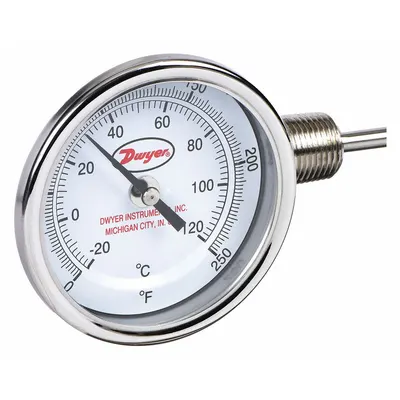 Dwyer BTLR3255D Side- & Bottom-Mount Fixed-Angle Thread-Mount Dial Thermometer - Side- & Bottom-Mount Fixed-Angle Thread-Mount Dial Thermometers