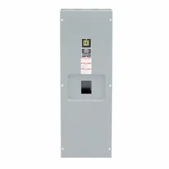 Indoor surface-mount enclosure for Square D LAL and LHL circuit breakers. Rated 400 A, 3-space L-Frame design. Provides housing and protection for breaker connections in electrical distribution systems.