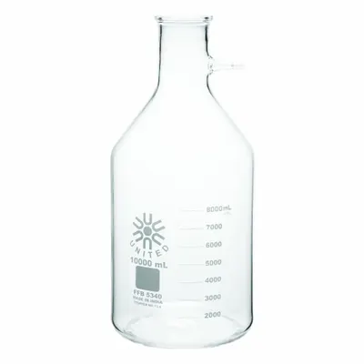 UNITED SCIENTIFIC SUPPLIES 10000 mL Conical Glass Filtering Flask - Glass Filtering Flasks