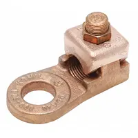 BURNDY Wire Connector: 4 AWG – 1 AWG Wire Sizes, 3/8 in Stud Size, Unplated Copper Lug Body (MPN QDA1C)