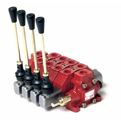 BUCHER HYDRAULICS Lever Operated Sectional Valve: Four-Way / Three Positions - Manual Spool Monoblock Valves